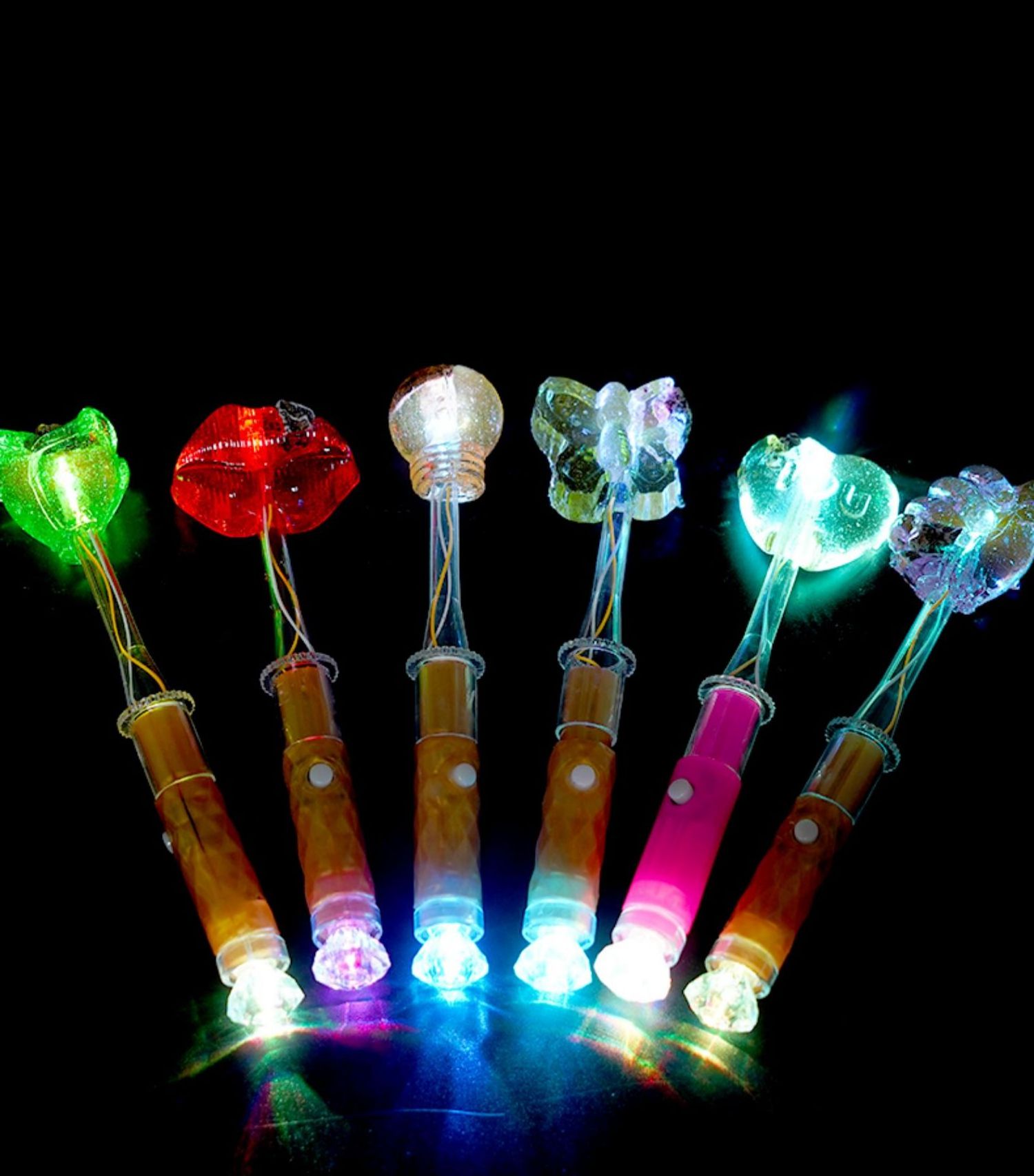 Upgrade Three Lights Glowing LED Colorful Glitter Glow Stick Sweet and Sour Lollipop