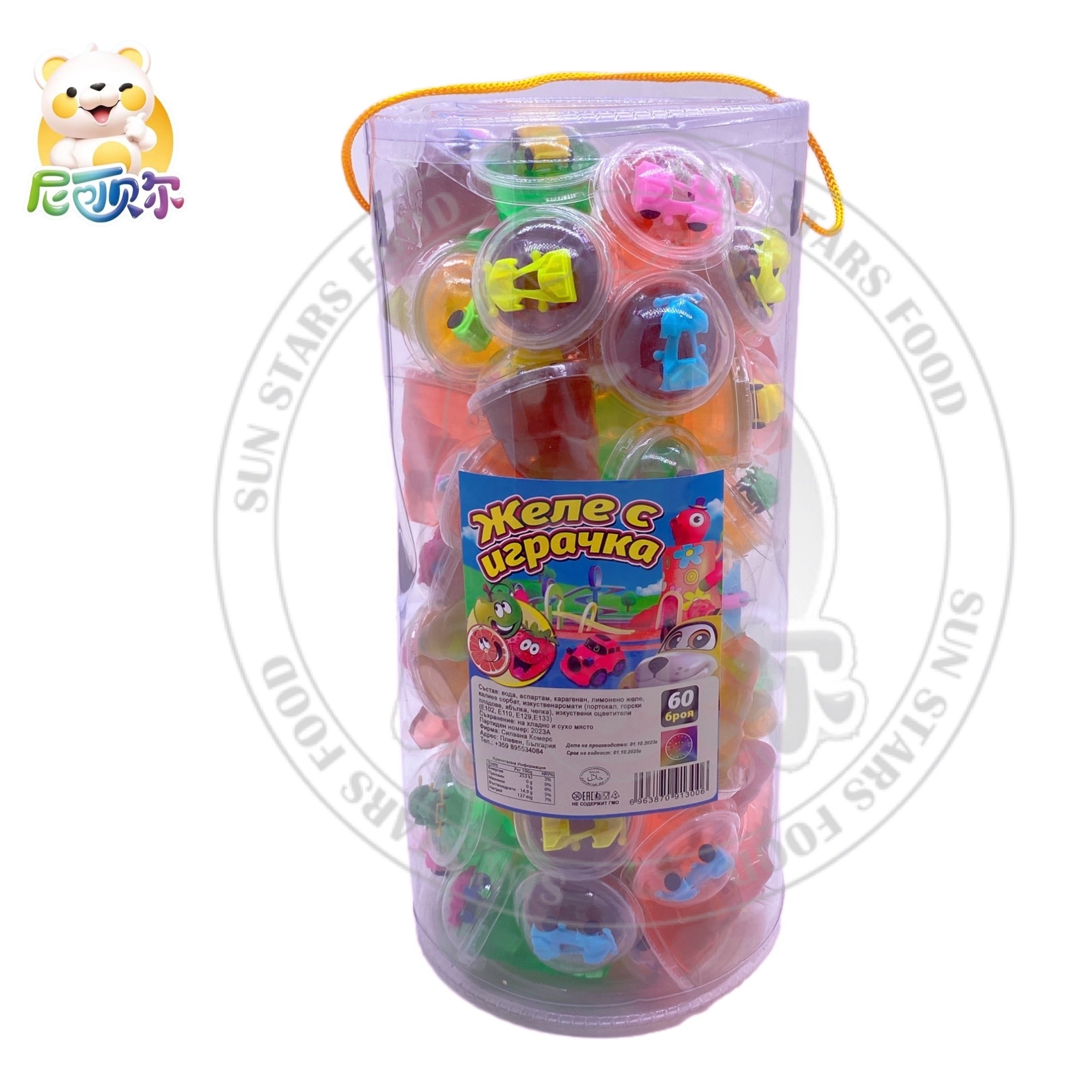 Jelly Candy With Toys 60pcs Assorted Mini Fruit Jelly In Jar Candy Toys