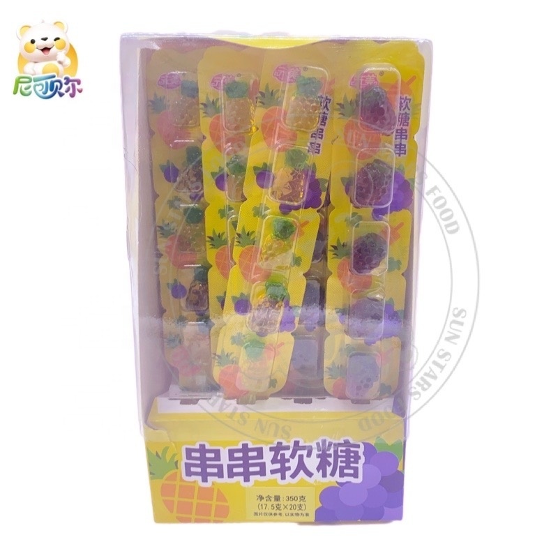 3d Fruit Gummy Candy Stick Pineapple And Grape Shape Soft Jelly Sweets Candy