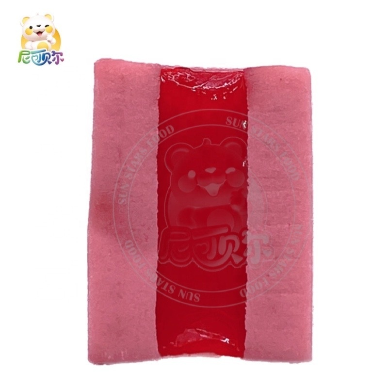 Hot Seller Candy Sweets And Candies Strawberry Watermelon Green Apple Jelly Bubble Jam Filled Bubble Gum