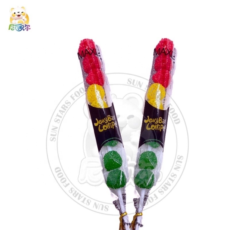 Boxed Jelly Ball Traffic Lights Tricolor Fruit-flavored Fudge String Lollipop