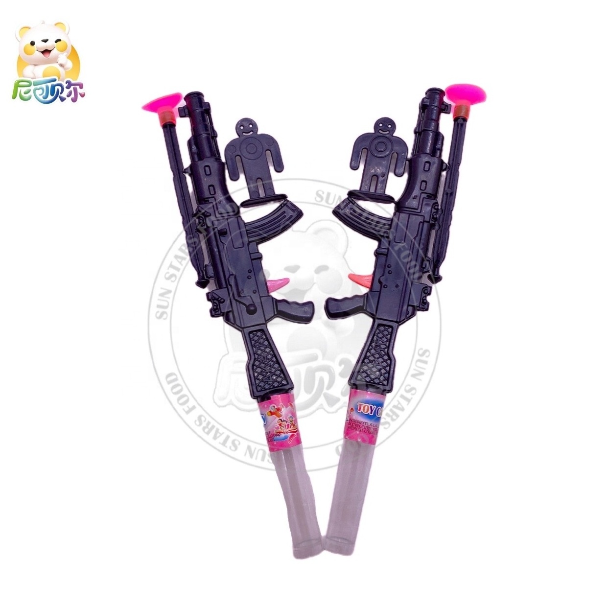 Toy gun with target shape toy candy colorful sweet halal fruit flavor squeeze candy