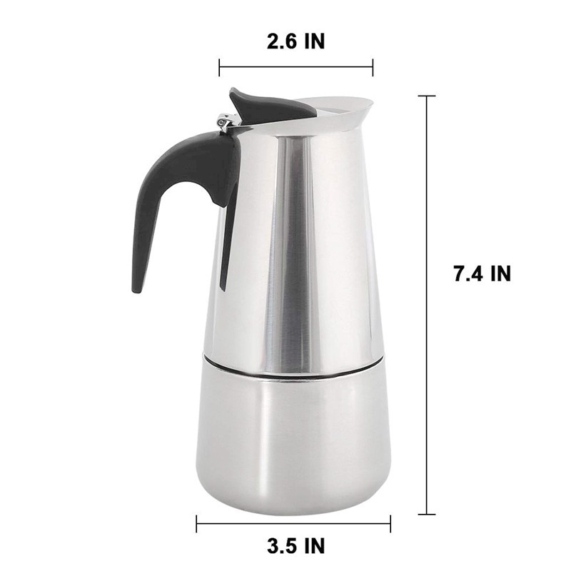 6 Cup stainless steel Moka Pot Espresso Coffee Maker  Bialetti Manufacturer