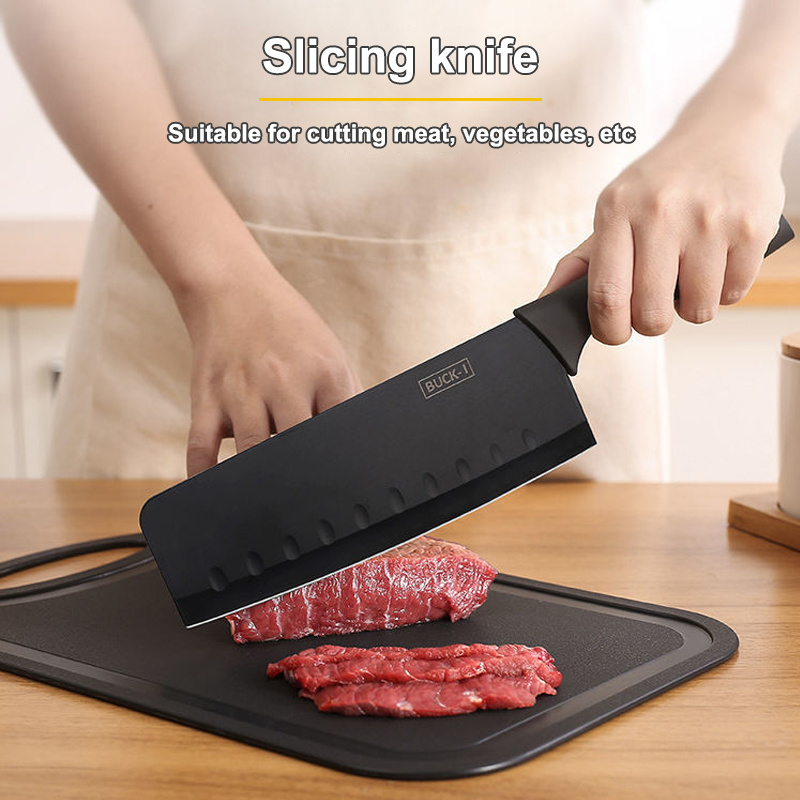 Stainless steel Chef Knife Set with Board holder 7 Pieces Plastic Chopping Block for the kitchen