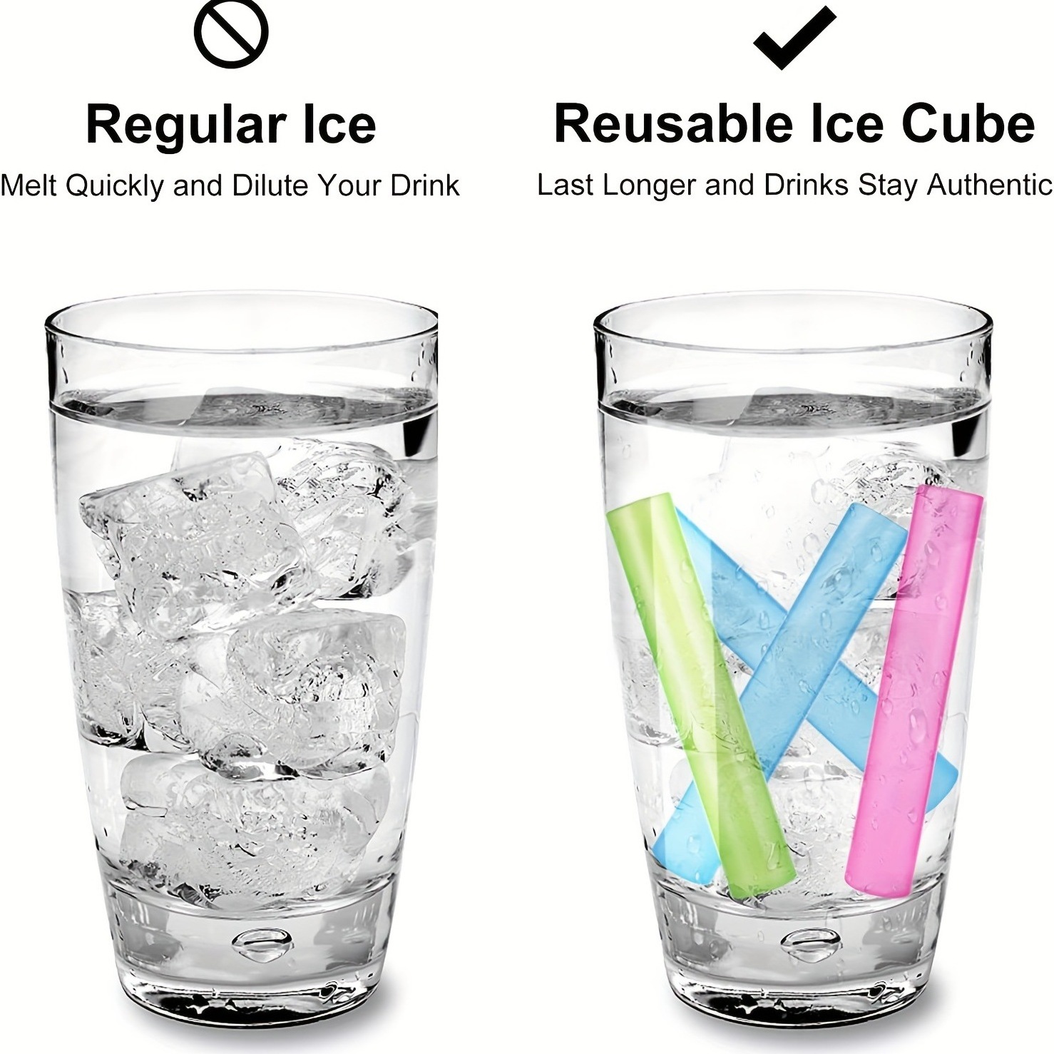 Reusable Ice Cube Sticks Freezable Water Bottle Cooling Rods