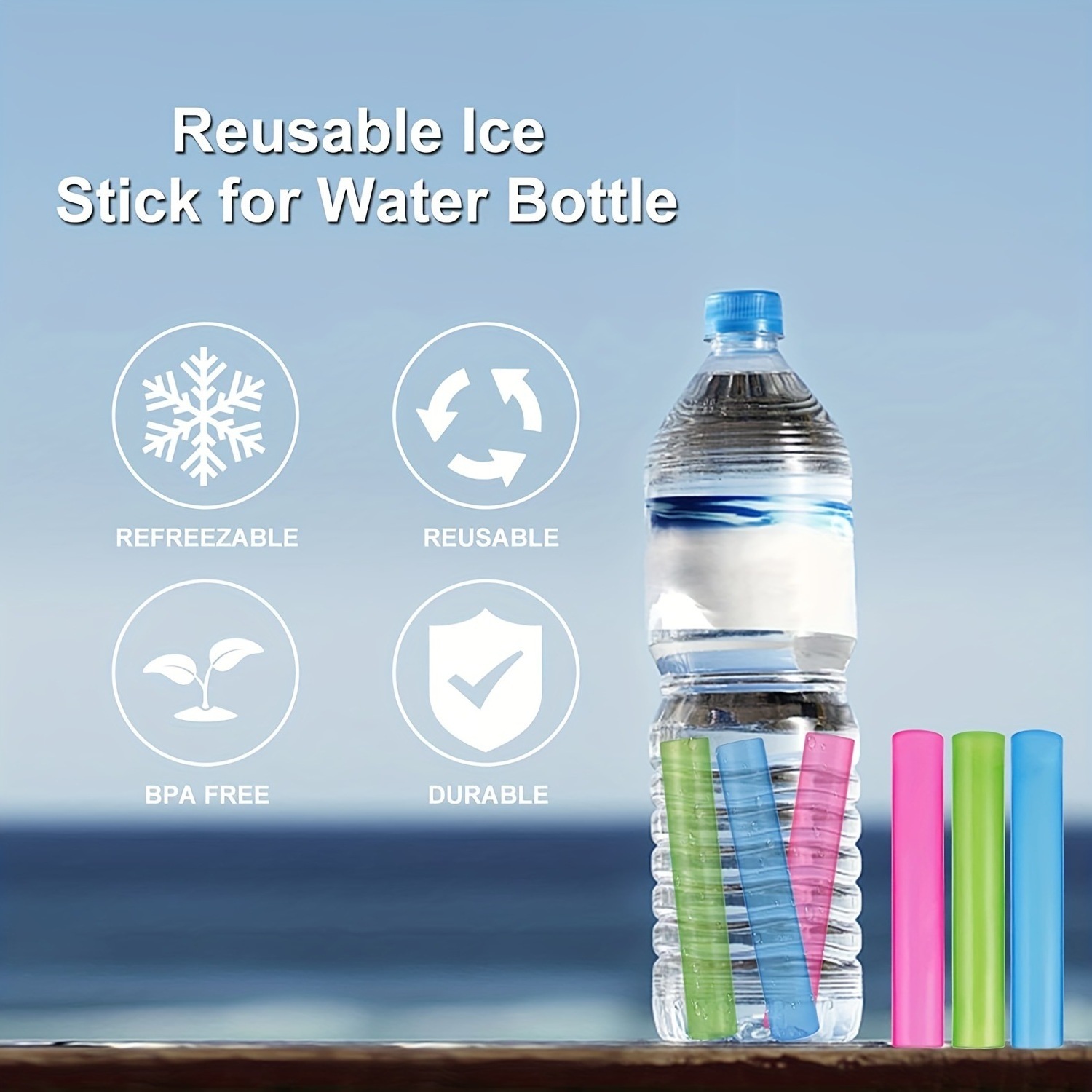 Reusable Ice Cube Sticks Freezable Water Bottle Cooling Rods