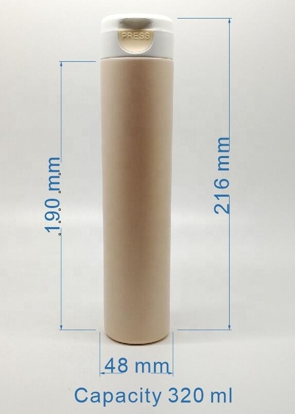 320ml High Capacity Cylinder Shampoo Shower Gel Matte Surface Flip Cap Bottle Packaging