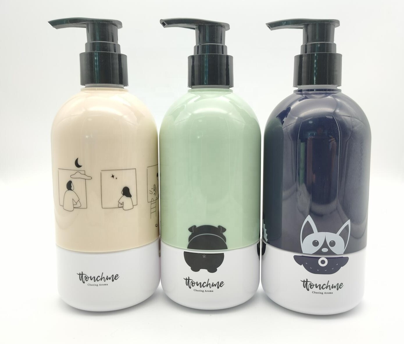 New design 300ml PET plastic interest baby used shampoo bottle