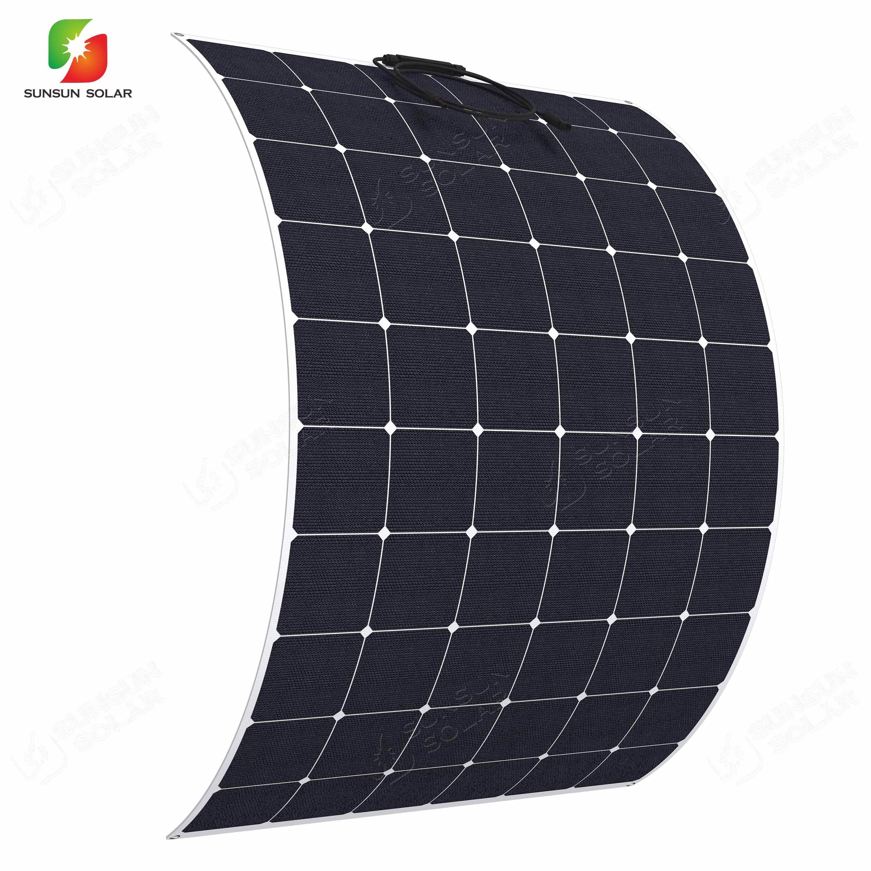 Oem/Odm 12v 24v 200 Watt Portable Etfe/Pet Sunpower Solar Panel Strips Flexible Solar Panel for Balcony Rv Boat Battery Camping