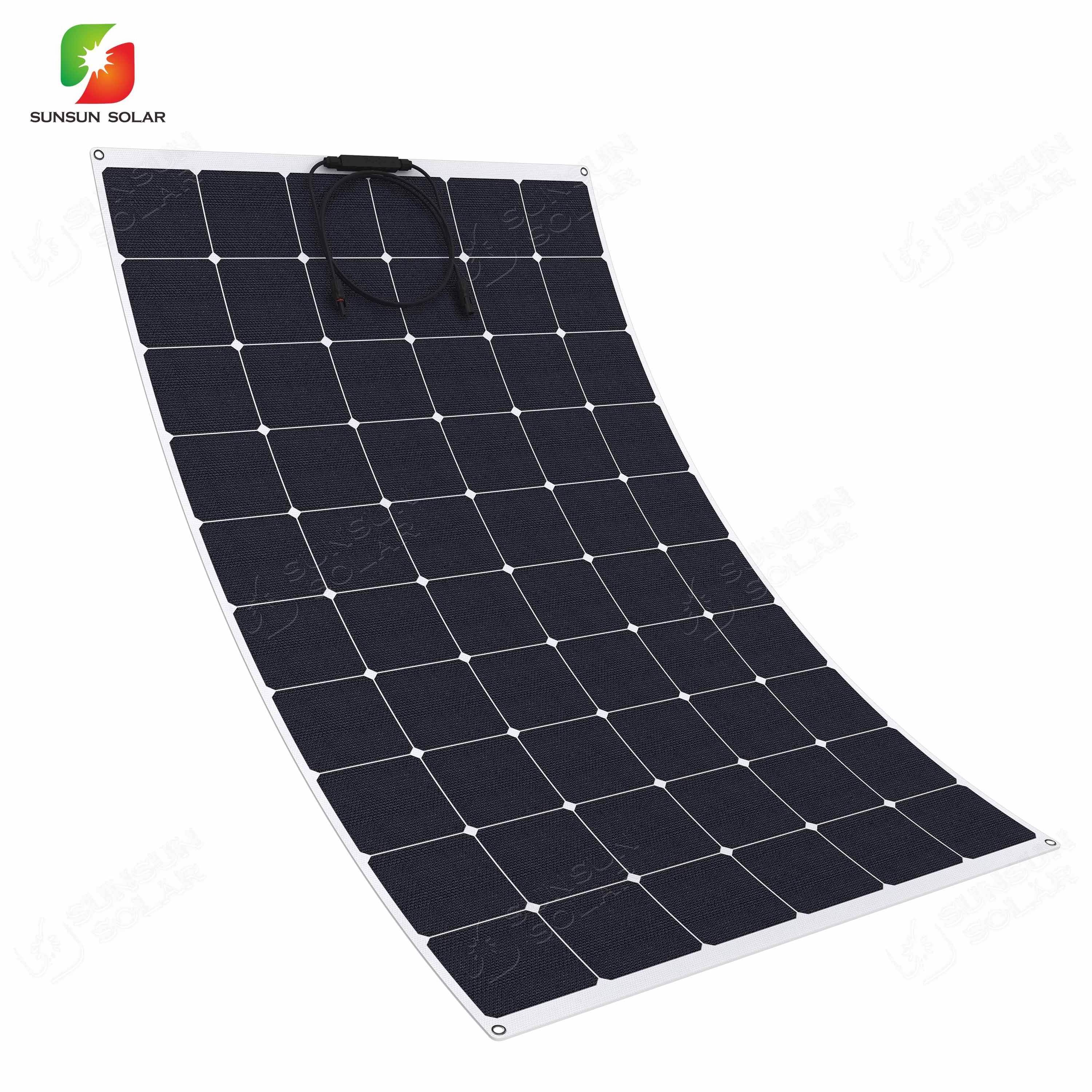 Oem/Odm 12v 24v 200 Watt Portable Etfe/Pet Sunpower Solar Panel Strips Flexible Solar Panel for Balcony Rv Boat Battery Camping