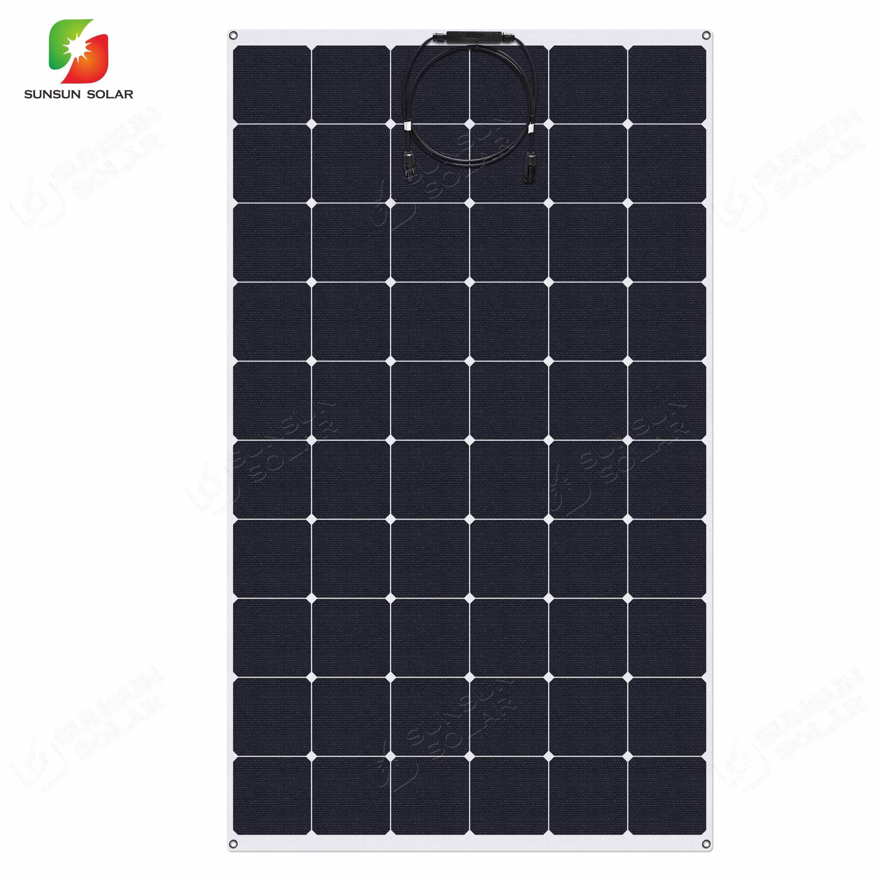 Oem/Odm 12v 24v 200 Watt Portable Etfe/Pet Sunpower Solar Panel Strips Flexible Solar Panel for Balcony Rv Boat Battery Camping