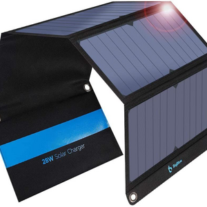 28w dual usb quick charging sunpower portable foldable folding solar power panel charger for outdoor camping mobile cell phones