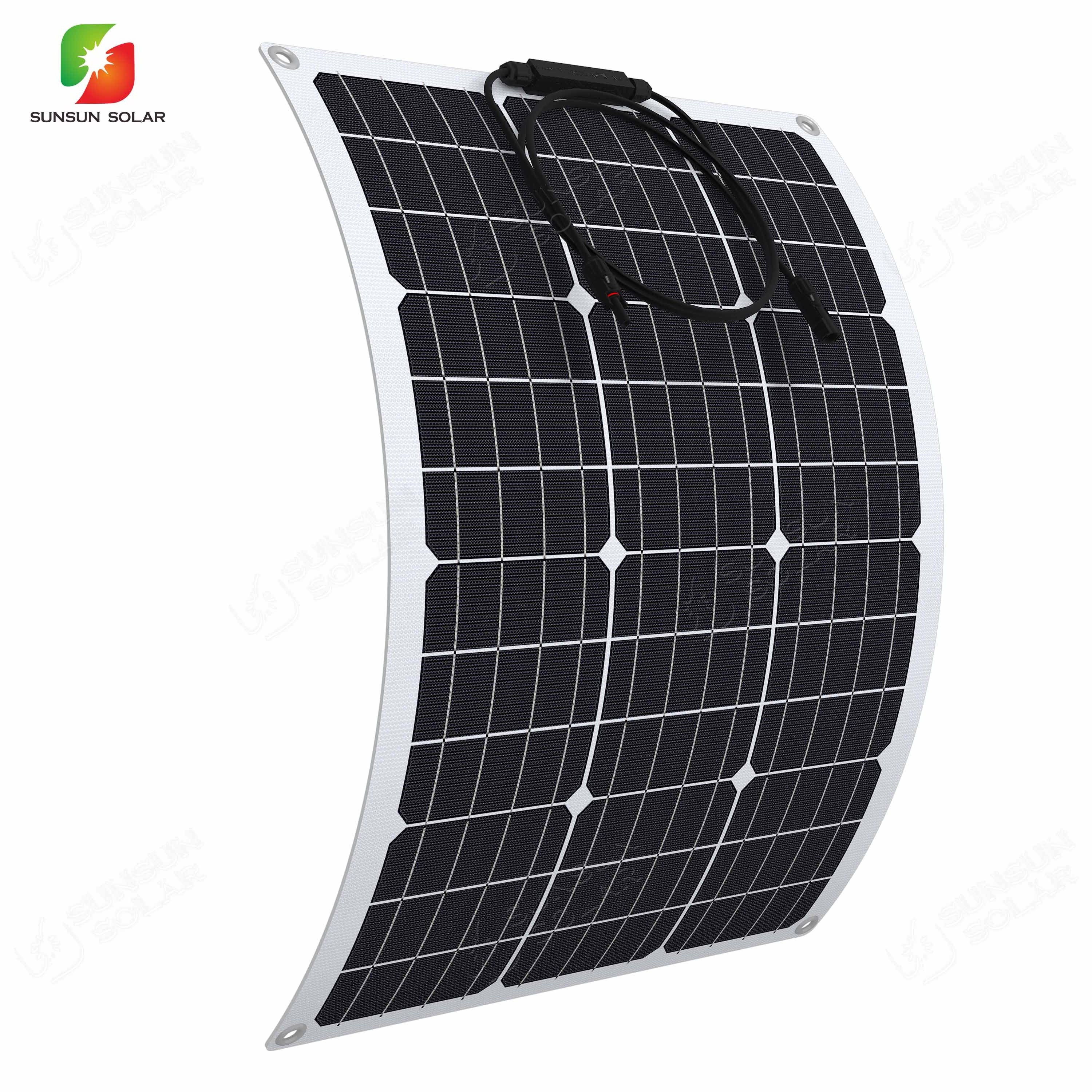 High efficiency 50W 18V ETFE monocrystalline cell semi flexible pv solar panel