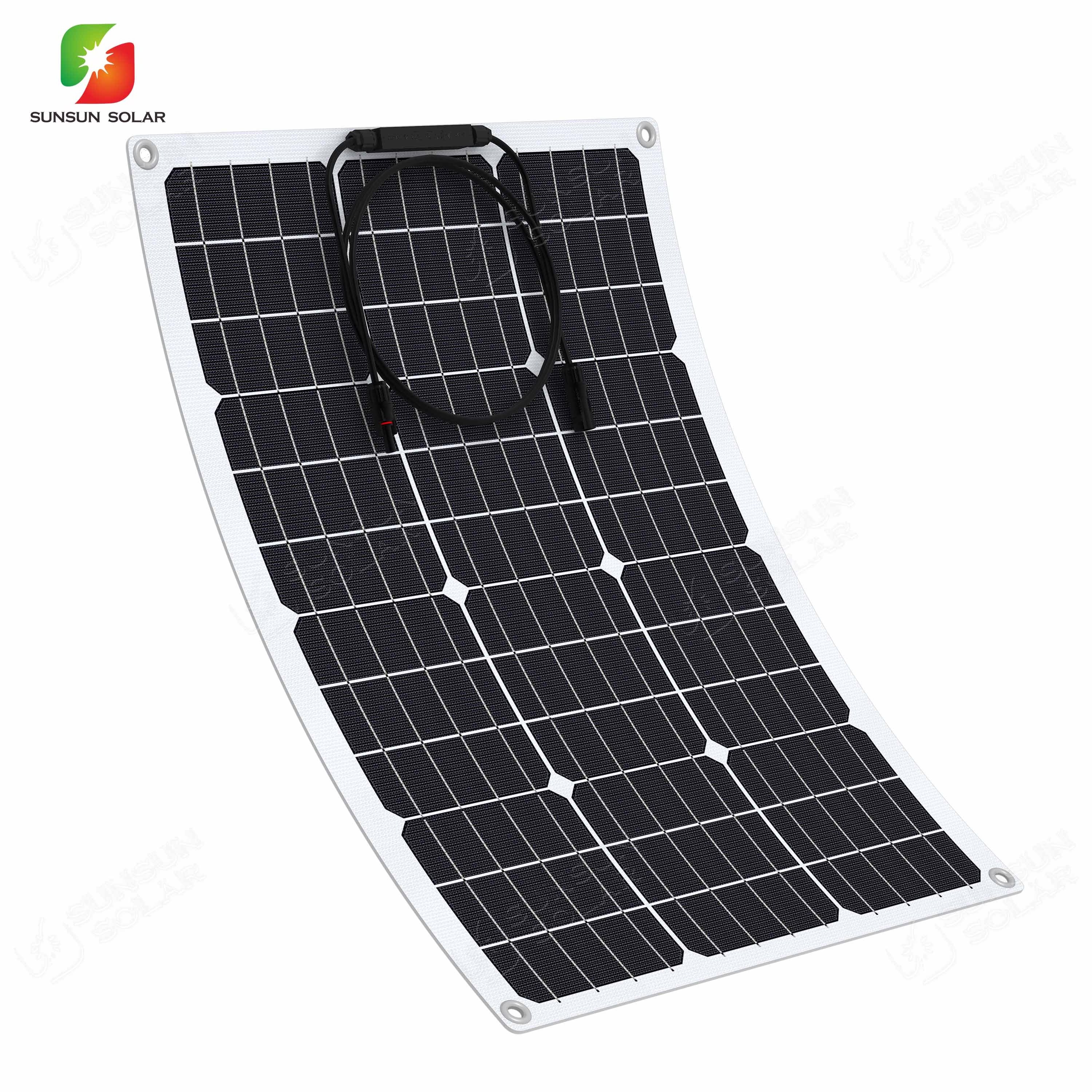 High efficiency 50W 18V ETFE monocrystalline cell semi flexible pv solar panel