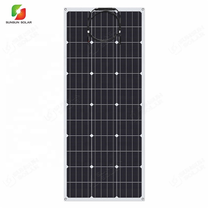 Thin film ETFE 100W 18V monocrystalline Semi flexible solar pv panels solar energy for RV, camping, boat use