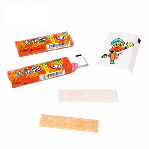 Wholesale Private Label Customized Colorful Candy Sweets Chewing Sweet Fruit Flavour Bubble Gum with Tatoo Paper