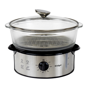 Timing Steam Cooker 4L 1 Layer Electric Home Glass Electric Food Steamer plastic steamer pot stainless steel