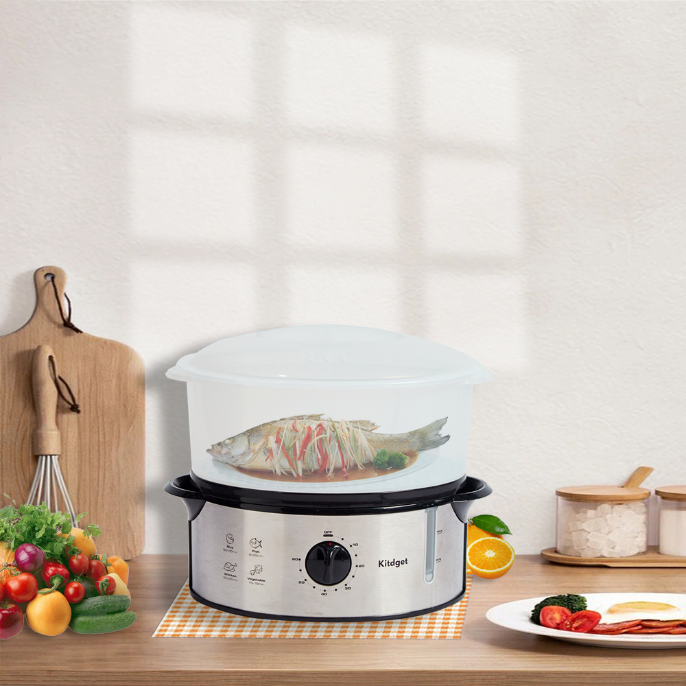 Factory direct plastic electric food steamer 5L capacity household seafood steamer