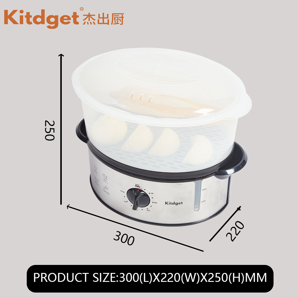 Factory direct plastic electric food steamer 5L capacity household seafood steamer