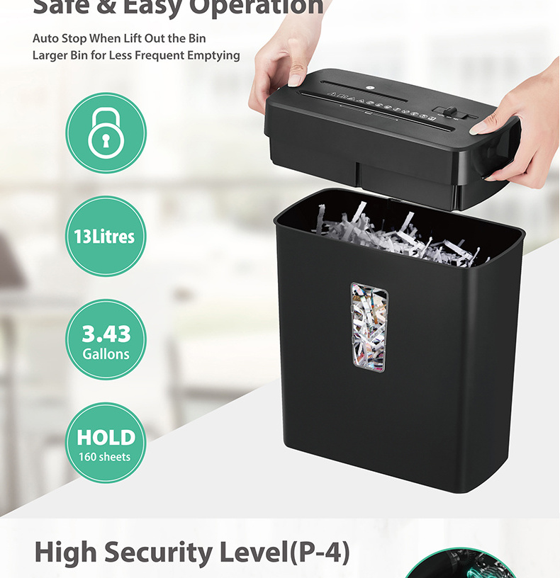 CD222P 8-Sheet Cross-Cut Paper and Credit Card Home Office Shredder