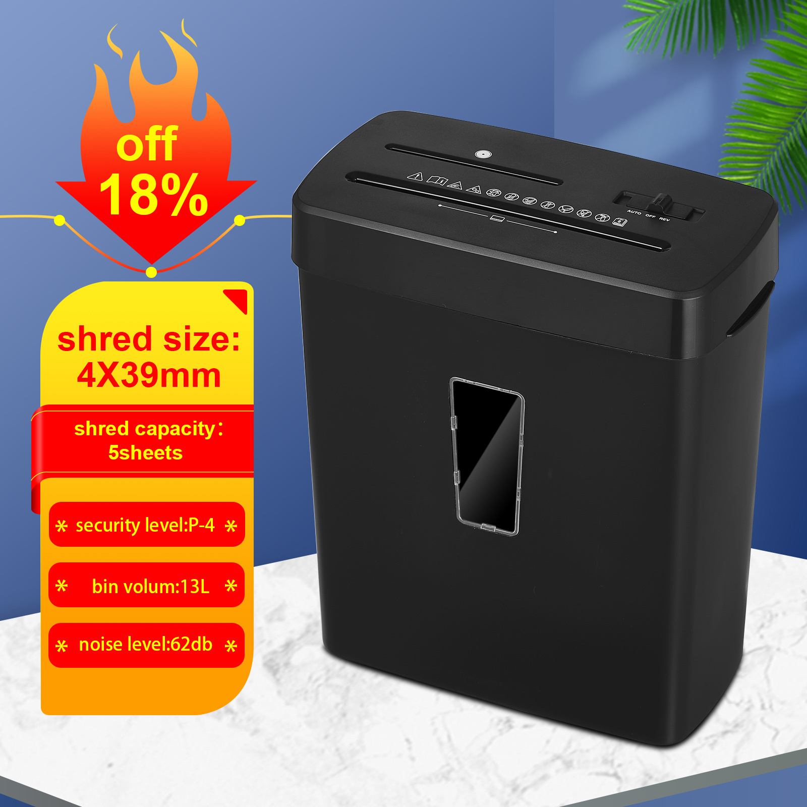 CD222P 8-Sheet Cross-Cut Paper and Credit Card Home Office Shredder