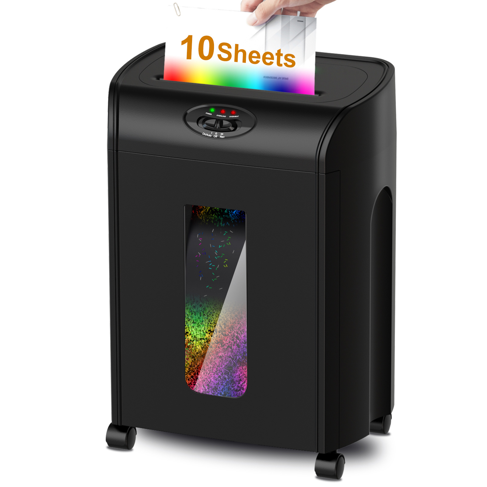 CD290P Anti-Jam High Security Mail Shredder for Home Use,10 Sheet Heavy Duty Micro Cut Paper Shredder for Office Shredder