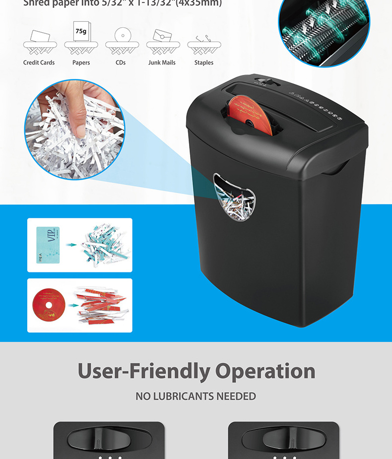 Factory wholesale office paper shredder machine CD218P-10 shredded waste paper 10 sheets A4 CD credit card electric auto feed