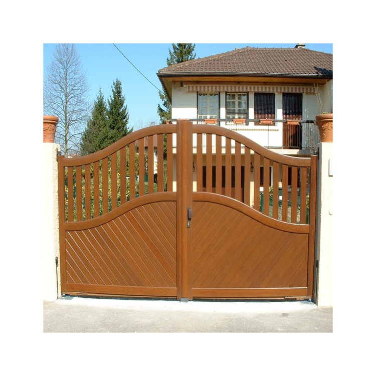 Latest design home front gate easy install metal swing gate with opener house aluminum driveway gates