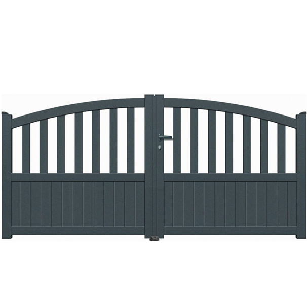 New design aluminum swing driveway gates powder coated aluminum waterproof panel driveway gate design