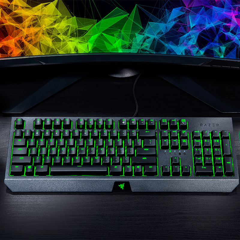 Razer BlackWidow Essential Mechanical Gaming Keyboard: Green Mechanical Switches - Tactile & Green LED Backlighting