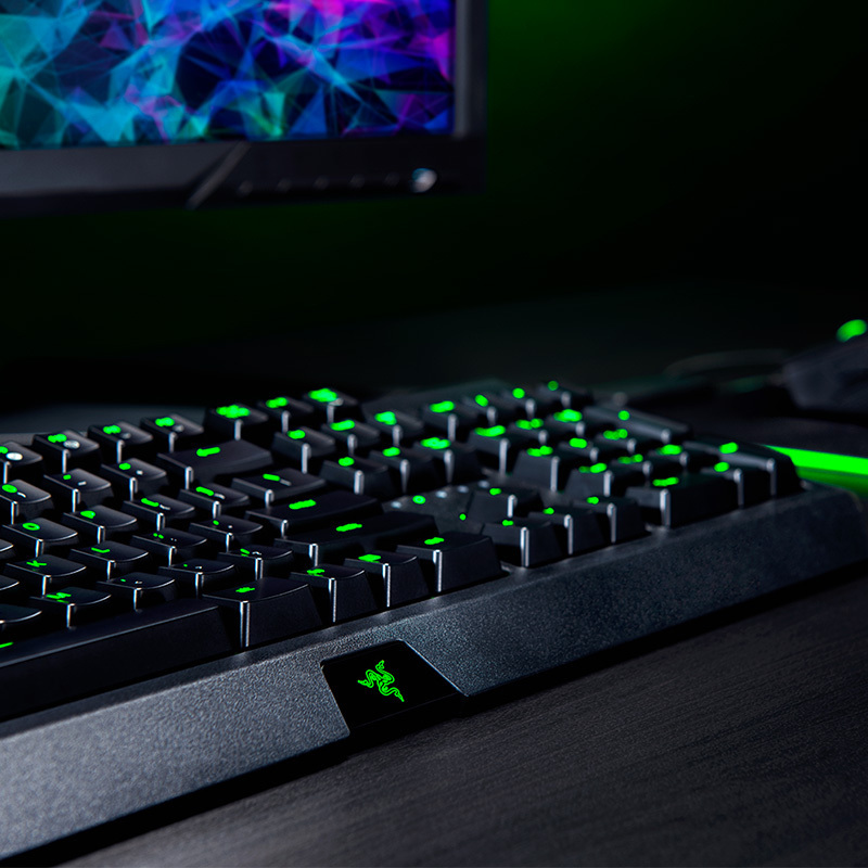 Razer BlackWidow Essential Mechanical Gaming Keyboard: Green Mechanical Switches - Tactile & Green LED Backlighting