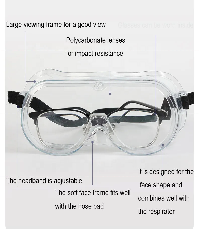 Anti Fog  Impact Resistant  Chemical Resistant Clear Glasses Safety Goggles