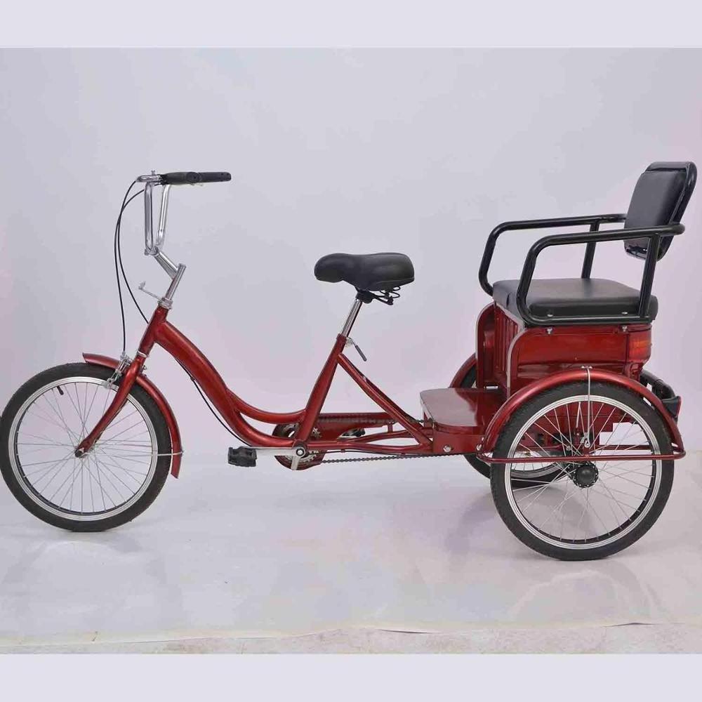 20 Inch Adult Steel Frame Triciclo Para Adultos 3 Wheel Trike  Rickshaw Pedal Manned  Tricycle For Passenger