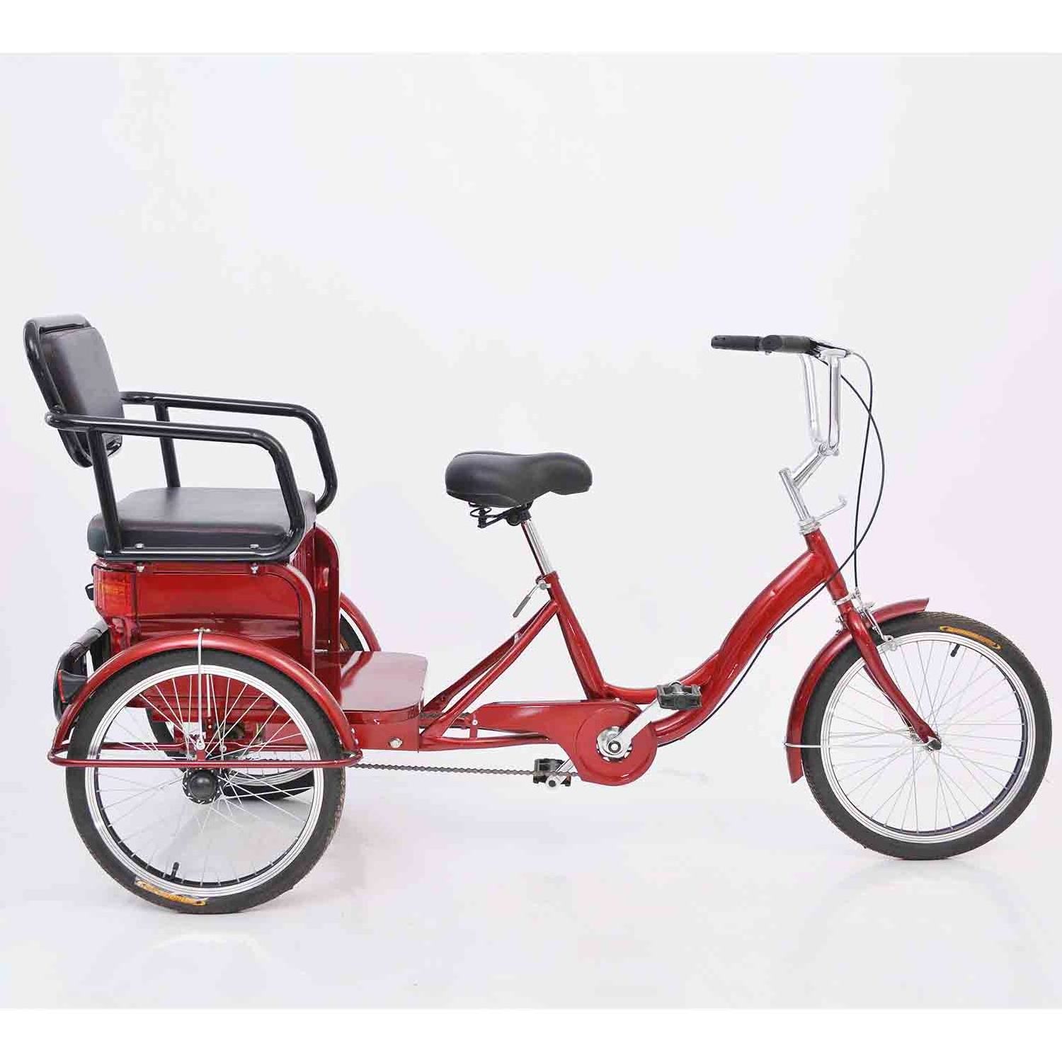 20 Inch Adult Steel Frame Triciclo Para Adultos 3 Wheel Trike  Rickshaw Pedal Manned  Tricycle For Passenger