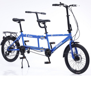 New Design 2 Persons Folded  Tandem Bicycle 2 Seats  double seats Folding Bike Surrey Bicycle