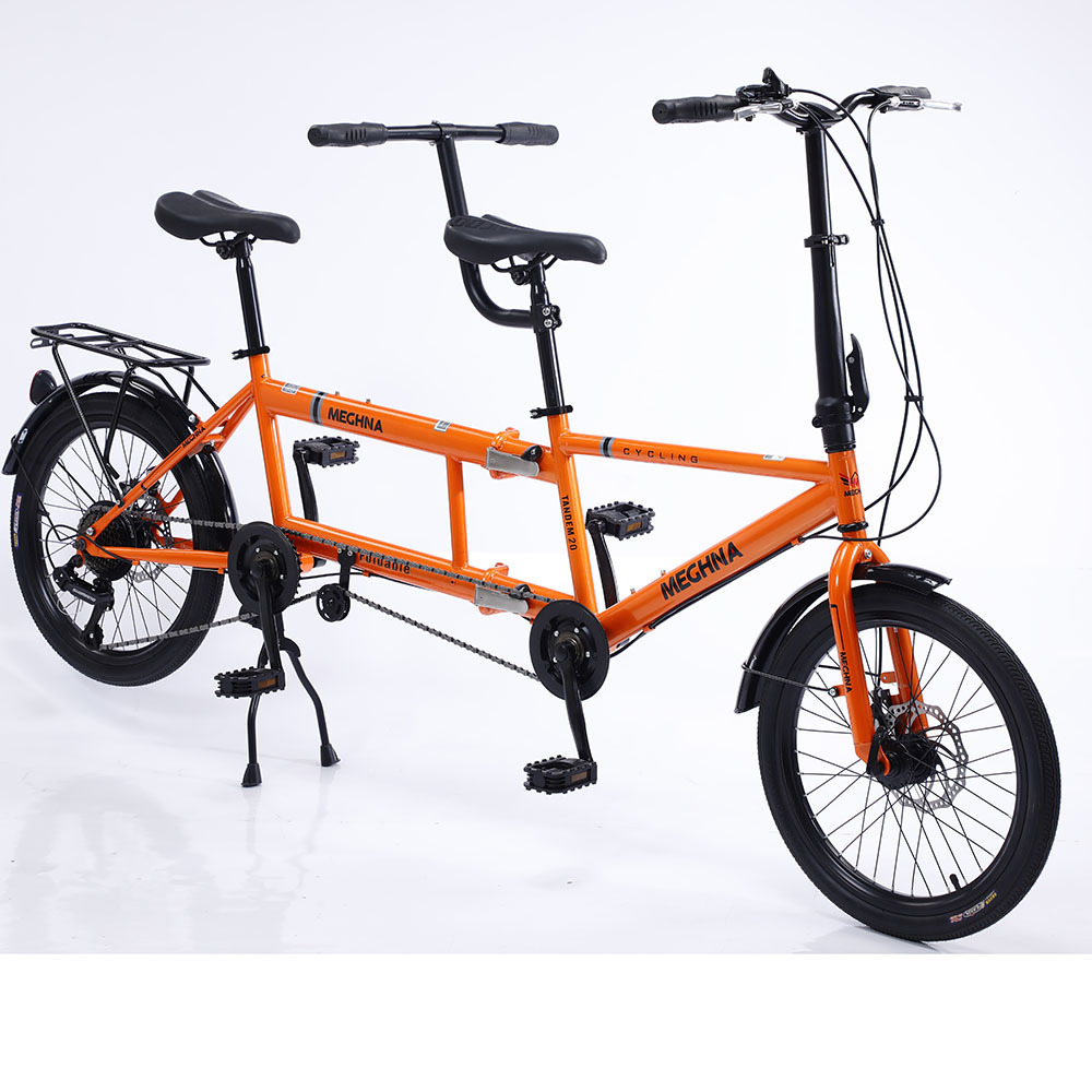 New Design 2 Persons Folded  Tandem Bicycle 2 Seats  double seats Folding Bike Surrey Bicycle