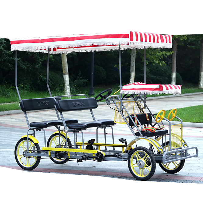 cheap 4 people person four wheel tandem tourist surrey bike sightseeing bike