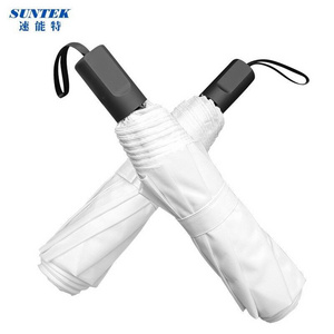 Strong 8 Rib 3 Fold White Sublimation Umbrella for Rain