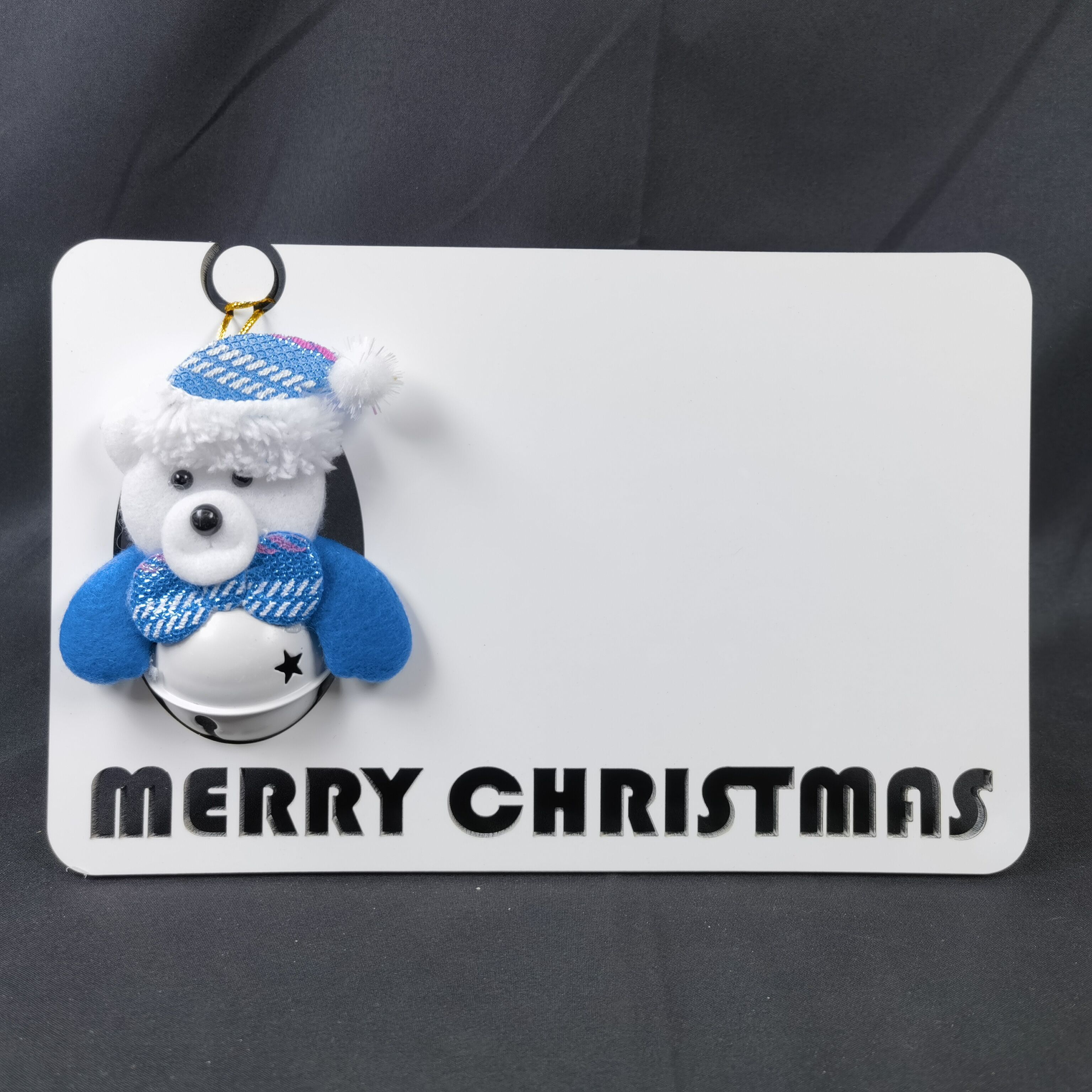 Sublimation MDF Merry Christmas Frame with Santa Christmas Ornament Doll Photo Panel