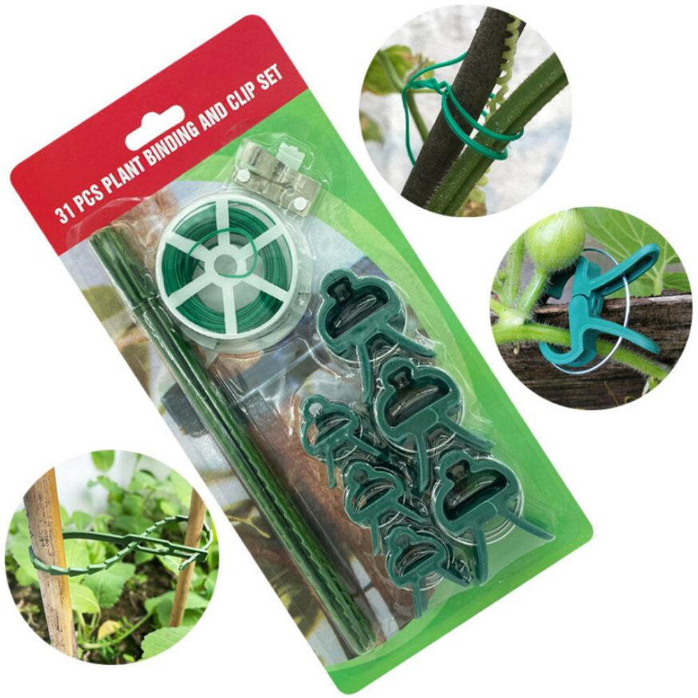 31 Pcs Plant Clip Set Plant Support Stake Clips For Supporting Stems Grow Garden Wire