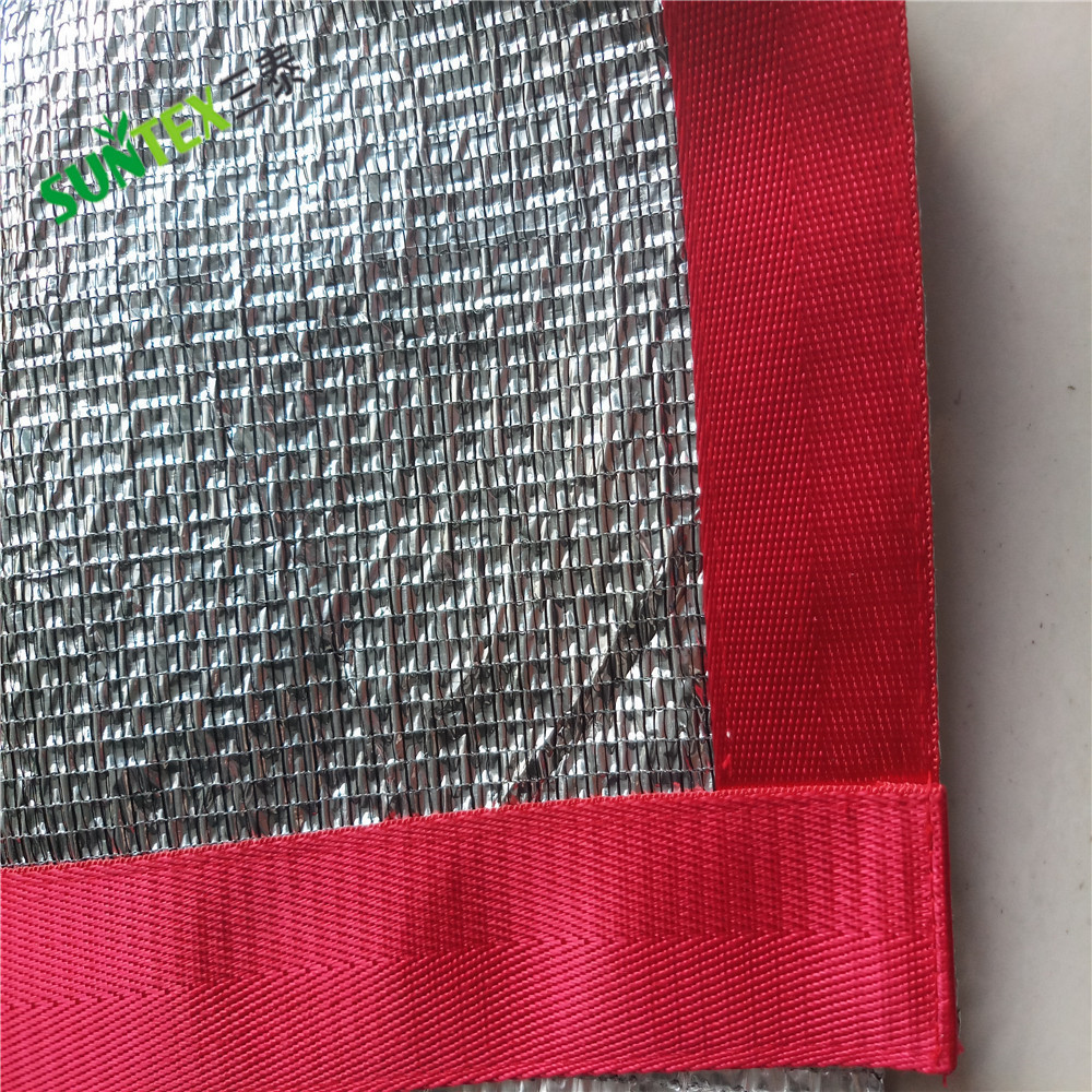 55% shading silver Aluminum Sun Shade Net,  Reflective Cloth For Greenhouses inside use 4.3*50m