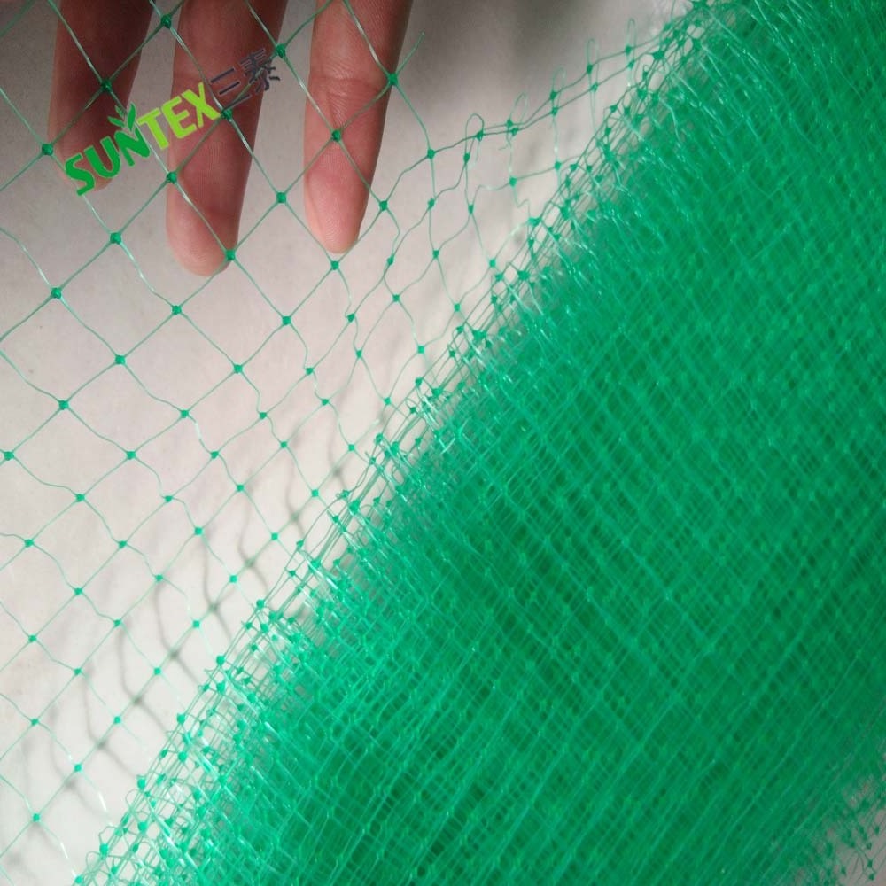 Green PP Extruded Anti Bird Netting Plastic Extruded Catching Bird Net Orchards Protection Bird Proof Net