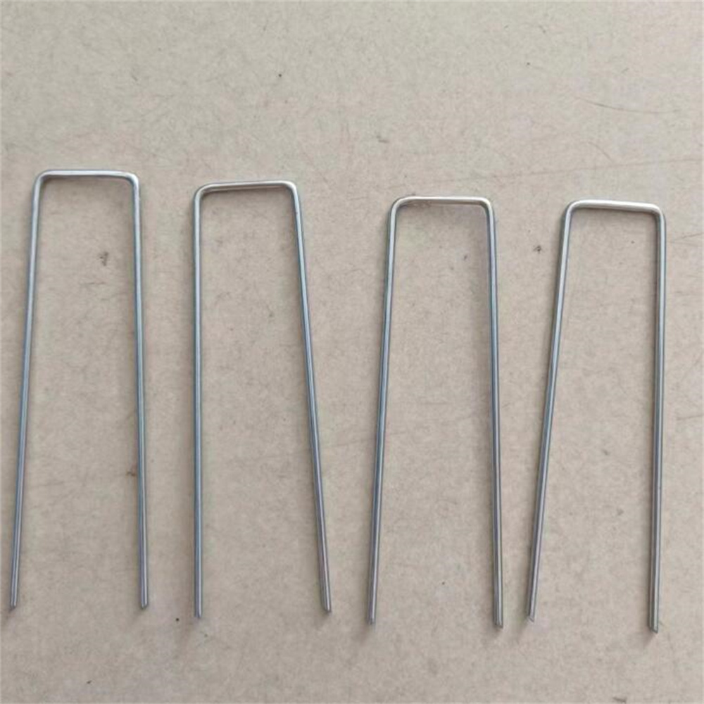 6 Inch U-Shaped Galvanized Ground Stakes Turf Staples for Artificial Grass Weed Barrier Garden Pegs Turf Pins