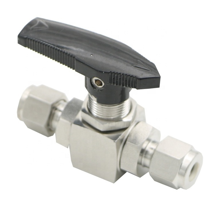 SS316 High Pressure Two-way Instrumentation Double Ferrule Straight Type Ball Valve