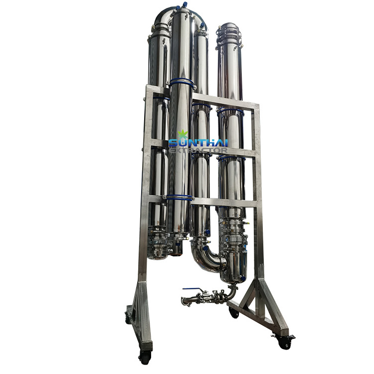 New Design falling film evaporator with preheat column and collection vessel