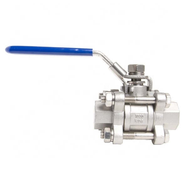 1.5 inch 1000 wog 3 pieces ball valve stainless steel 316 CF8M 2 piece ball valve