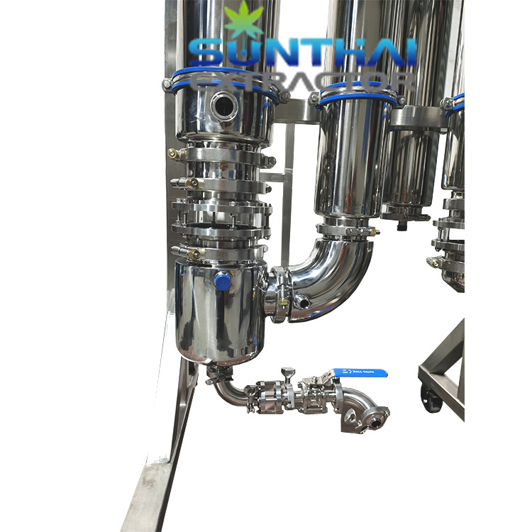 New Design falling film evaporator with preheat column and collection vessel