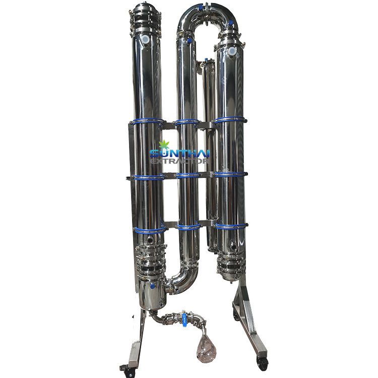 New Design falling film evaporator with preheat column and collection vessel