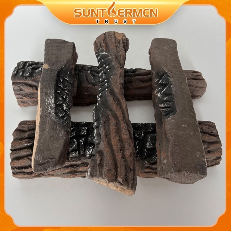 5 Piece fake ceramic fire wood