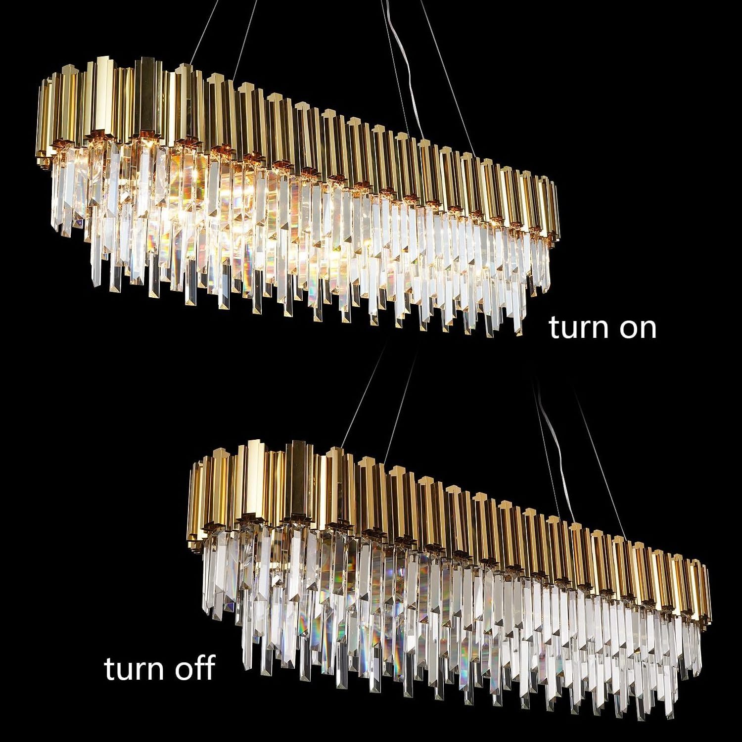 Modern Luxury Crystal Light Fixture Large Gold Chandeliers Round Hanging Pendant Lighting for Entryway Bedroom Foyer Lobby